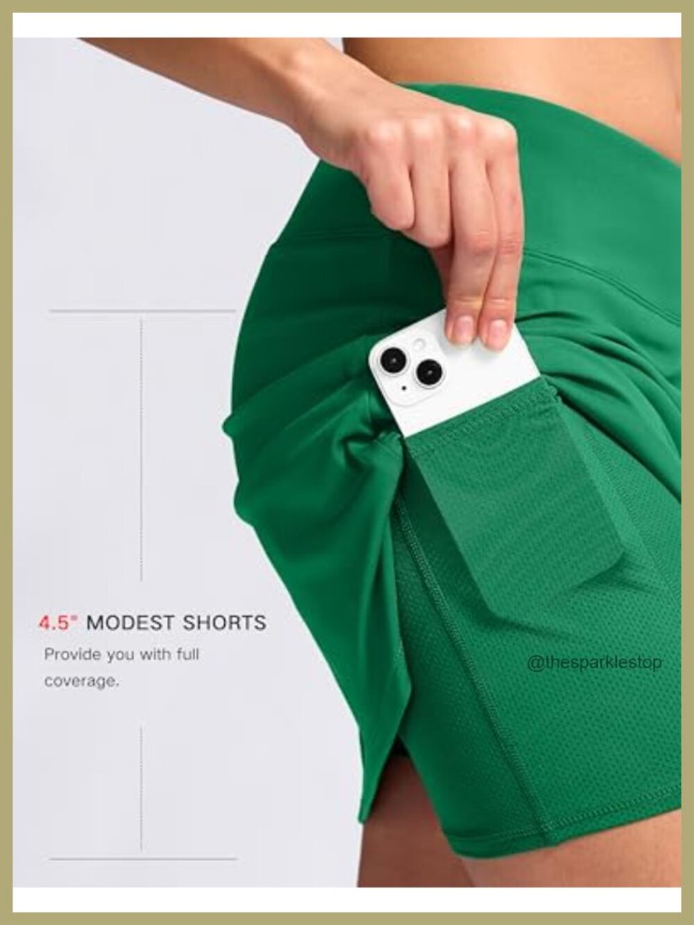 Women's Skort with Pockets | High Waisted Athletic Tennis Skirt, 16" A-Line - Picture 4 of 6
